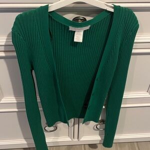 H&M Green Ribbed Women's Sweater